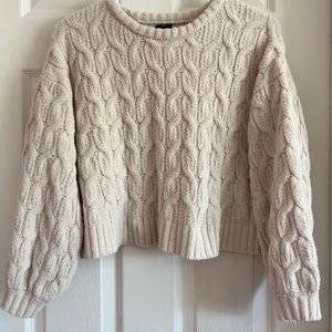 Cropped Cream knit sweater